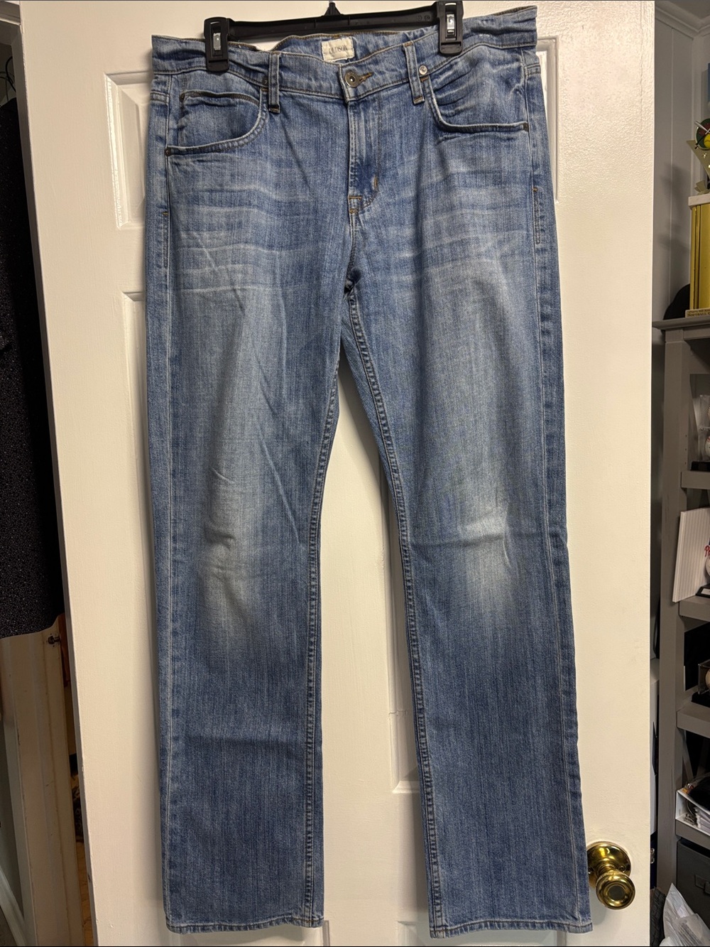 Hudson Byron Men’s Jeans 34 Straight Leg Light Wash Premium Denim